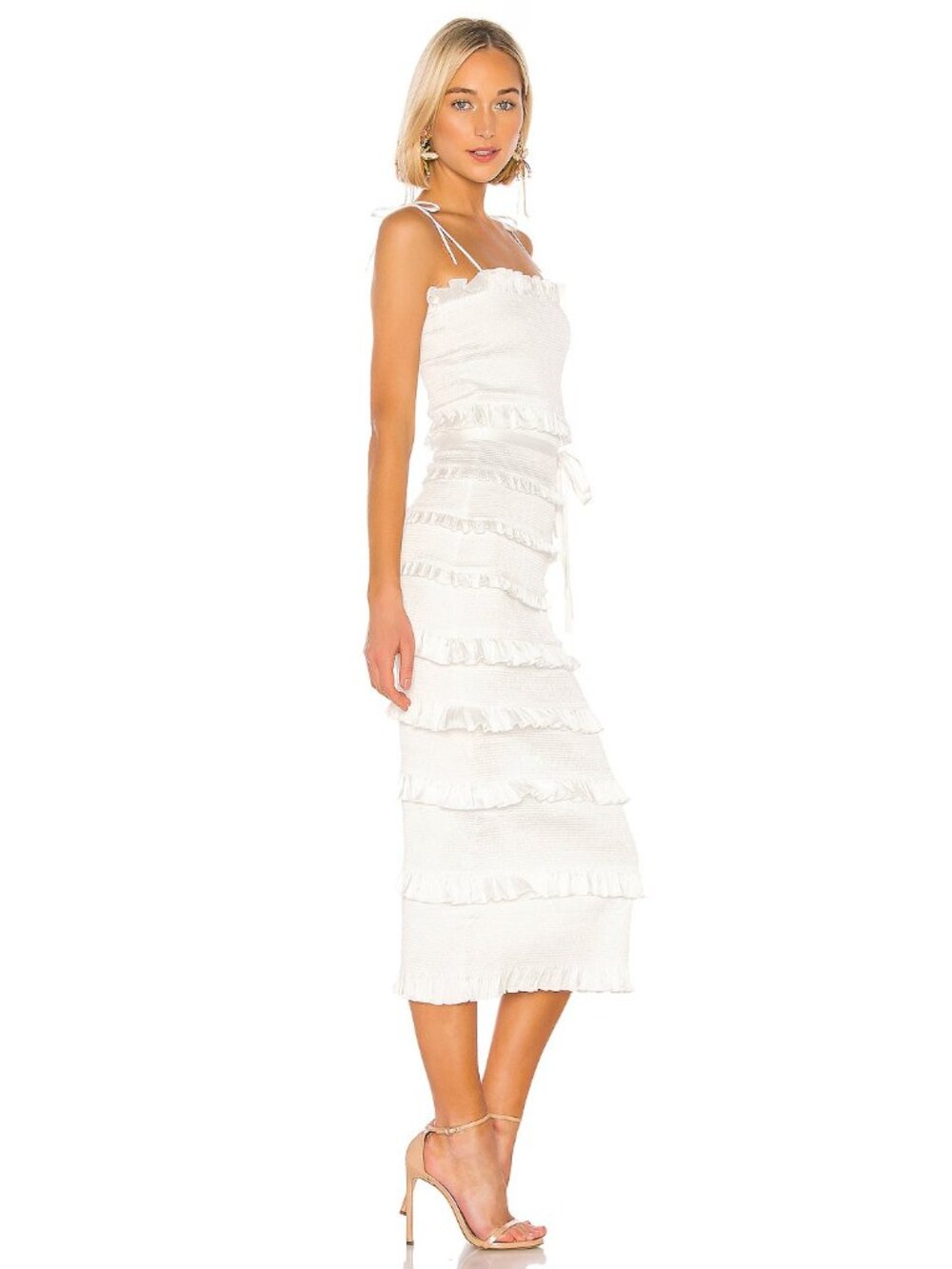 V. Chapman Lily Dress in White - Picture 3 of 7